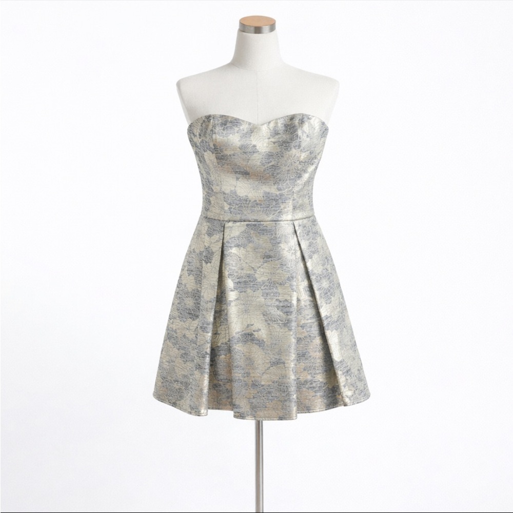 Dress the Population Kiersten Strapless Jacquard Fit & Flare Mini Dress, M - Picture 2 of 14